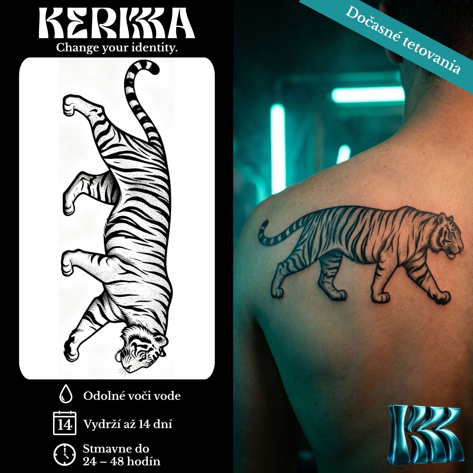 XL Myth Core 4+1 ZADARMO balenie - Tiger In Motion dočasné genipínové tetovanie