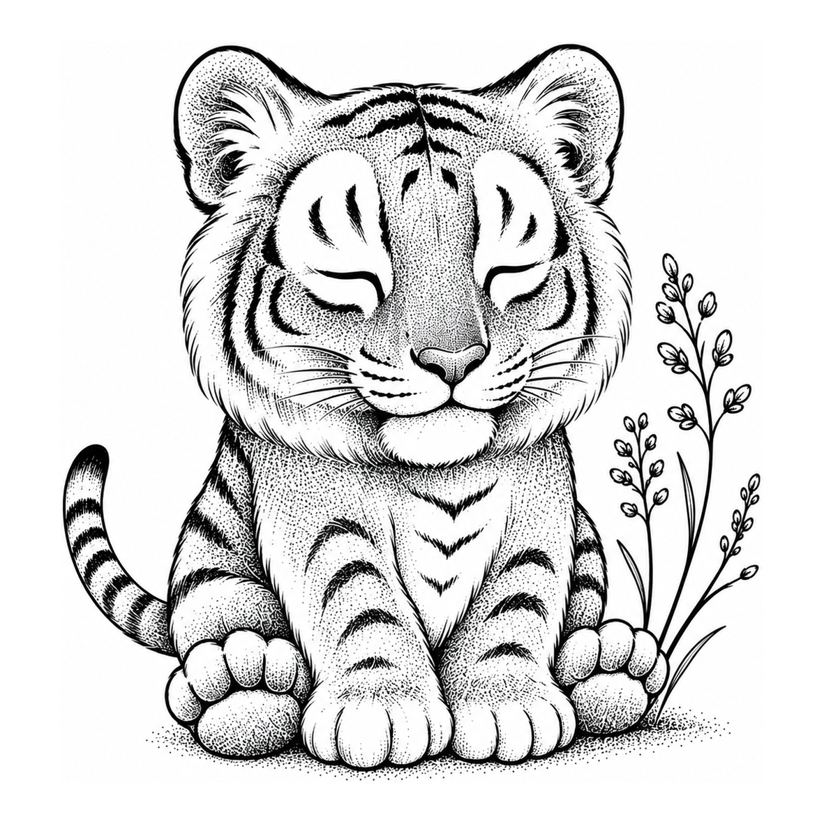 KERKKA Tichý tiger dočasné genipin tetovanie S 5x5 cm