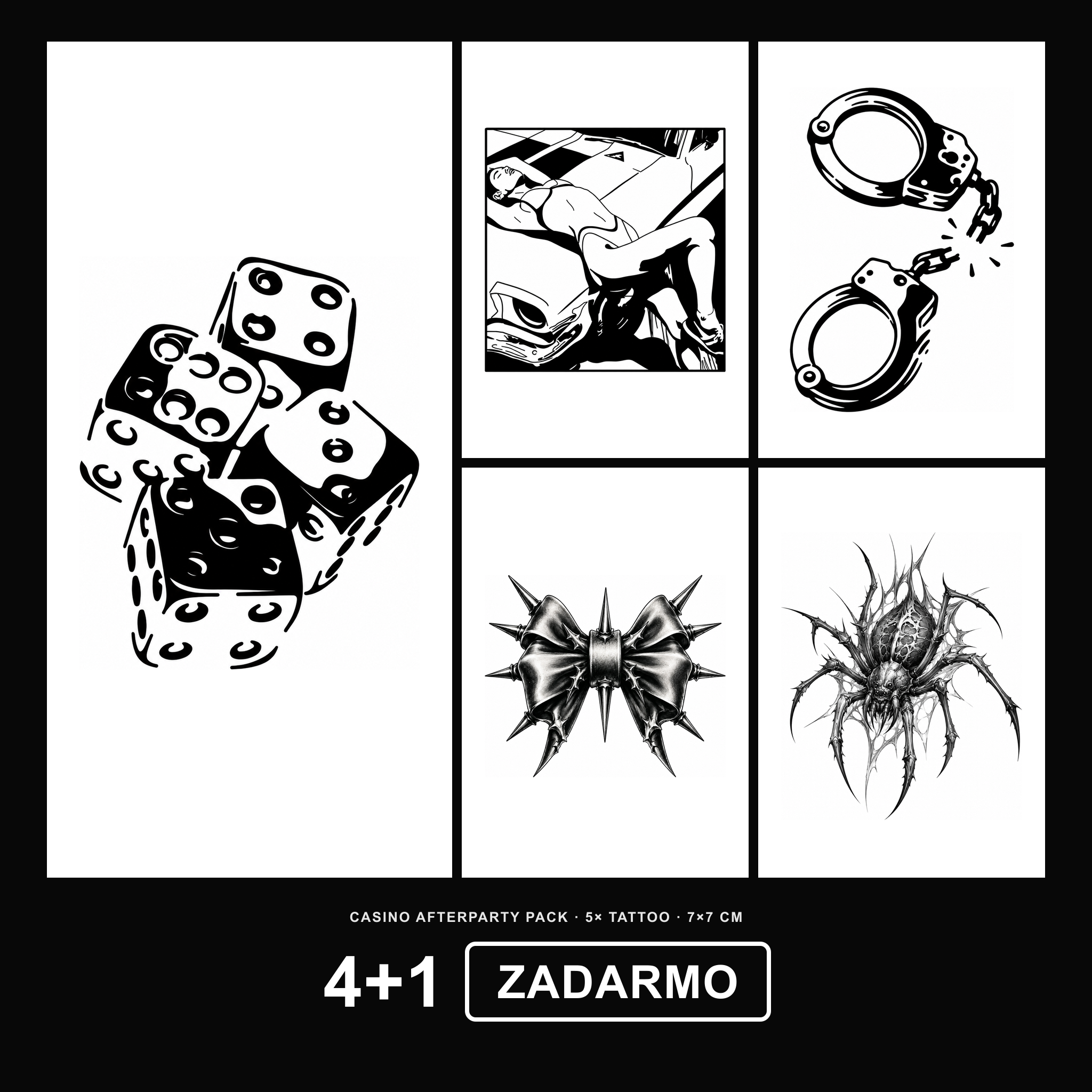 Casino Afterparty 4+1 ZADARMO Pack - KERKKA dočasné tetovanie