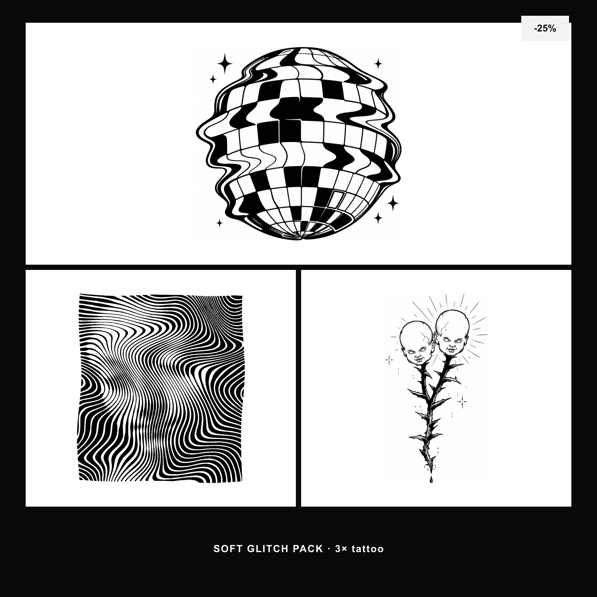 Soft Glitch Pack - KERKKA dočasné tetovanie