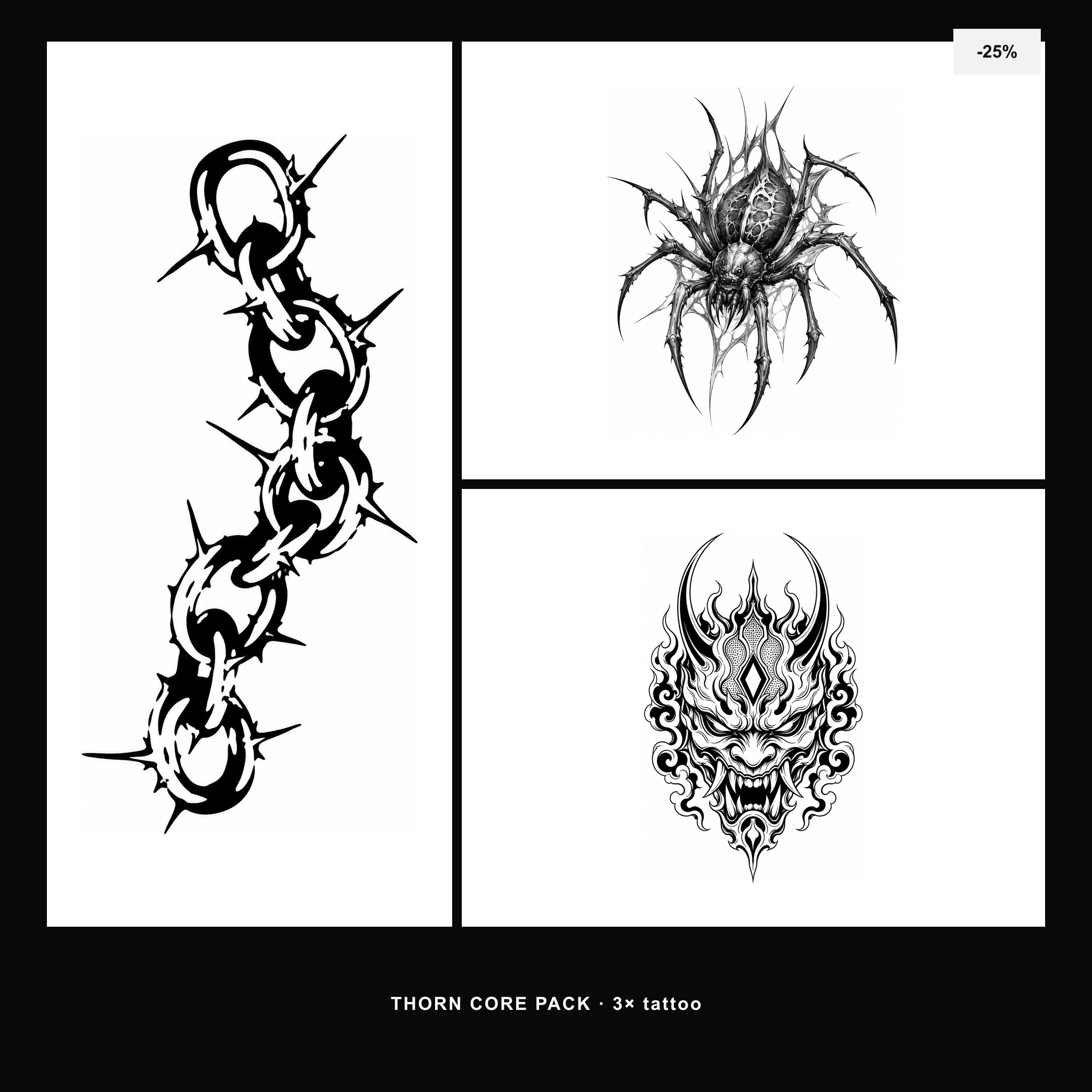 Thorn Core Pack - KERKKA dočasné tetovanie