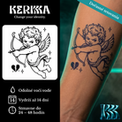 KERKKA Zlomený amor dočasné genipin tetovanie 7x7 cm