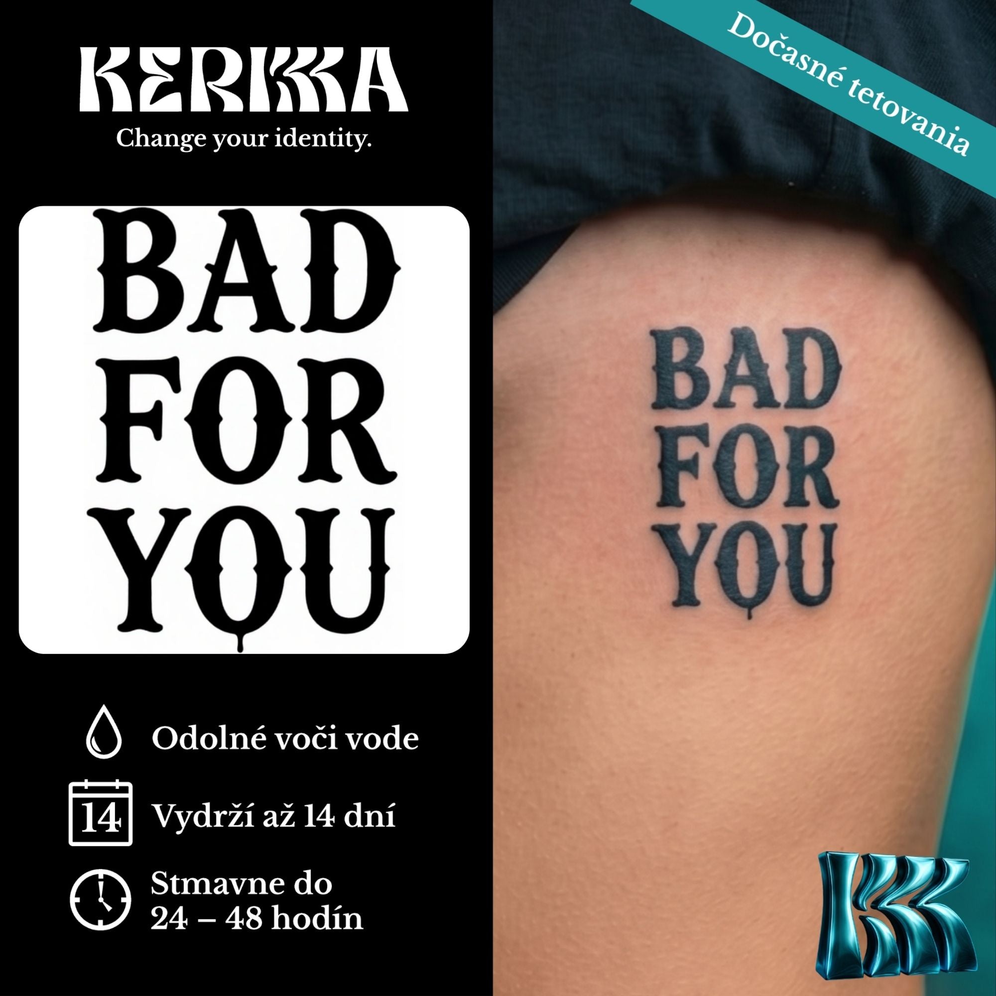 Mini Attitude 4+1 ZADARMO balenie - Bad For You dočasné genipínové tetovanie