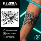 KERKKA Ozbrojený cherub dočasné genipin tetovanie 11x11 cm