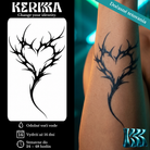 KERKKA Tŕňové srdce dočasné genipin tetovanie 7x12 cm