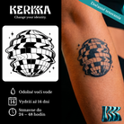 KERKKA Disco ilúzia dočasné genipin tetovanie 5x5 cm