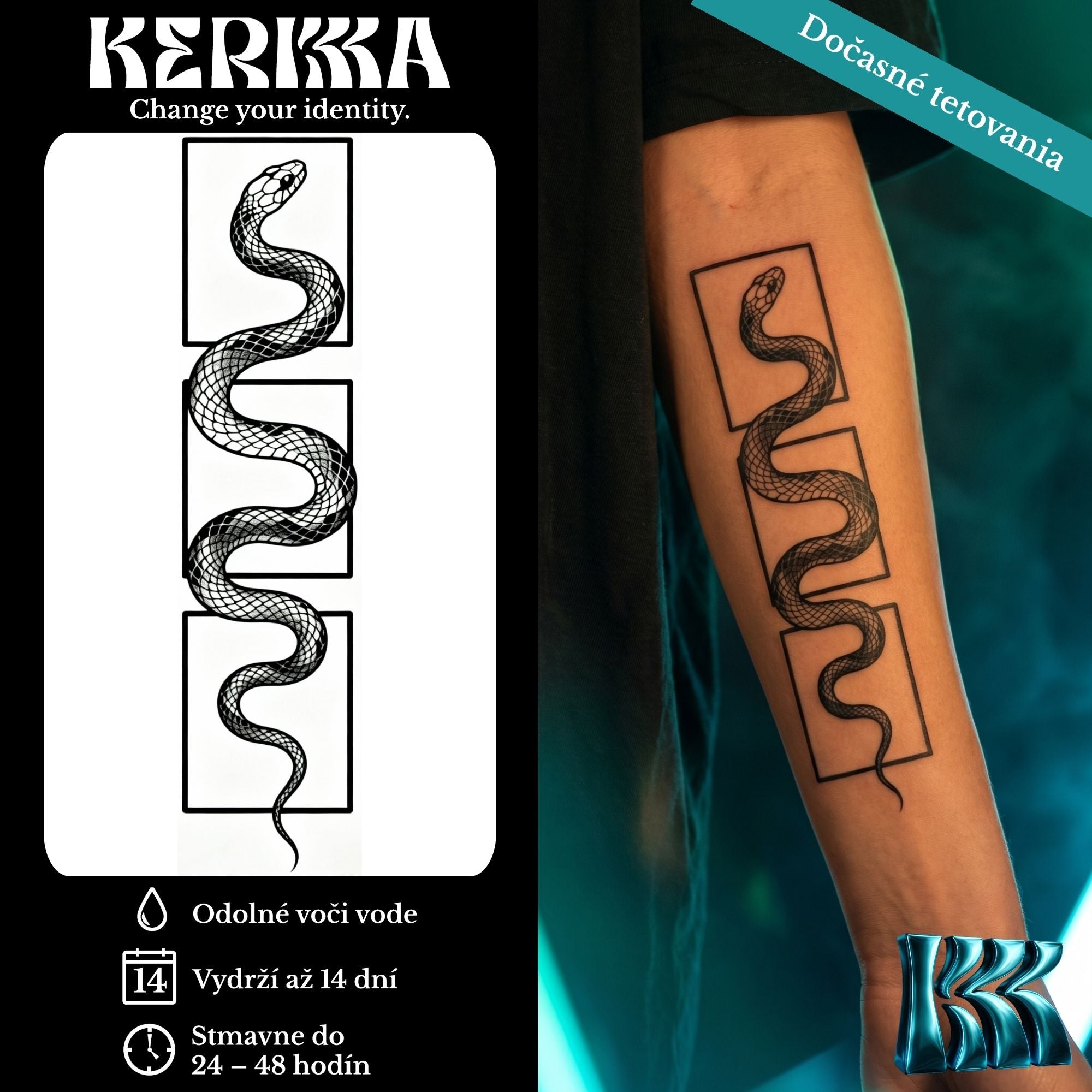 XL Myth Core 4+1 ZADARMO balenie - Serpent Triptych dočasné genipínové tetovanie
