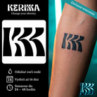 KERKKA KERKKA logo dočasné genipin tetovanie 5x5 cm