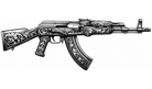 KERKKA AK-47 dočasné genipin tetovanie V 7x12 cm