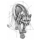 KERKKA Anatomická puma dočasné genipin tetovanie L 11x11 cm