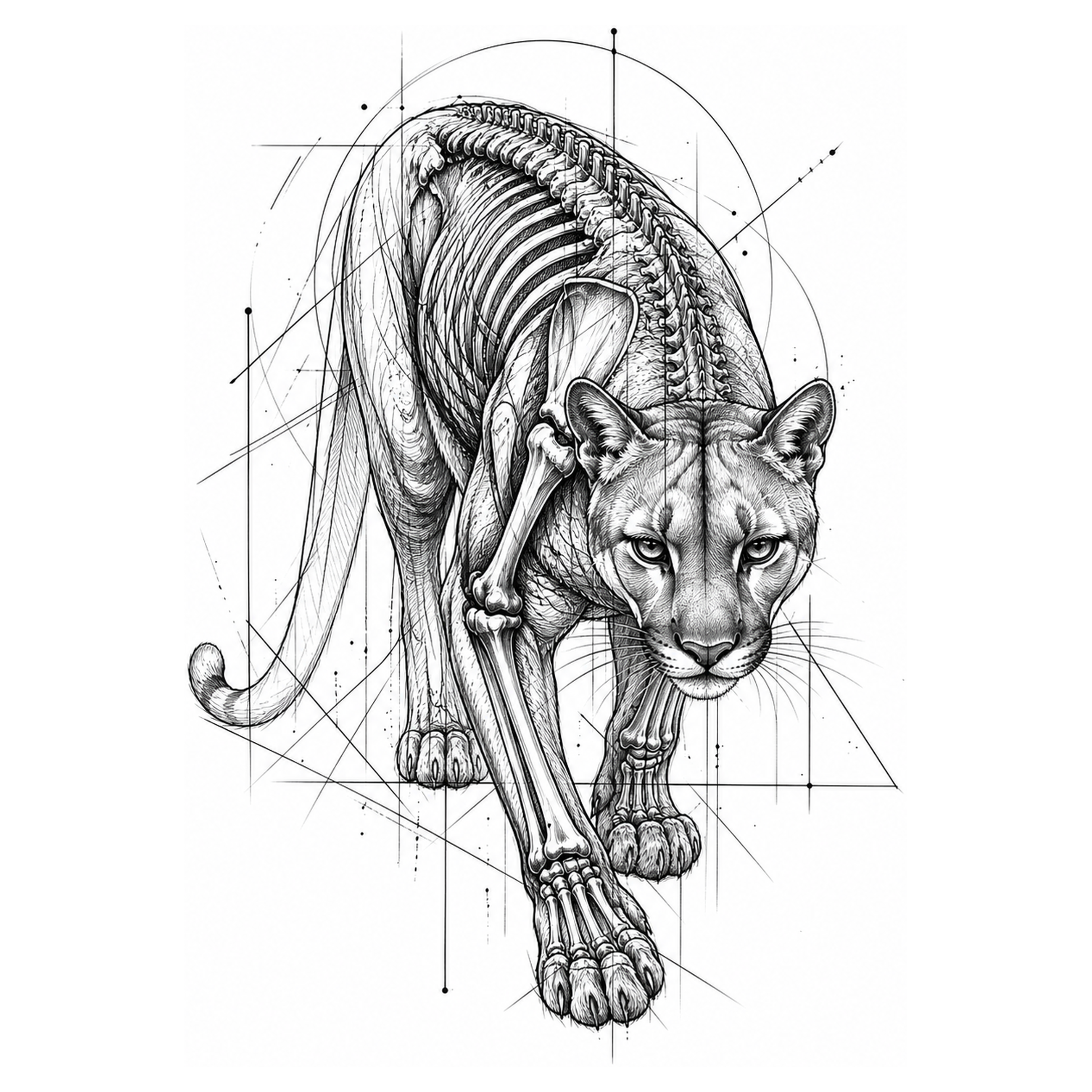 KERKKA Anatomická puma dočasné genipin tetovanie L 11x11 cm