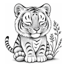 KERKKA Tichý tiger dočasné genipin tetovanie S 5x5 cm