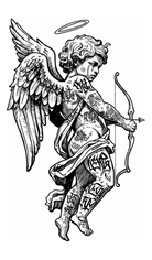KERKKA Rebel cherub dočasné genipin tetovanie V 7x12 cm