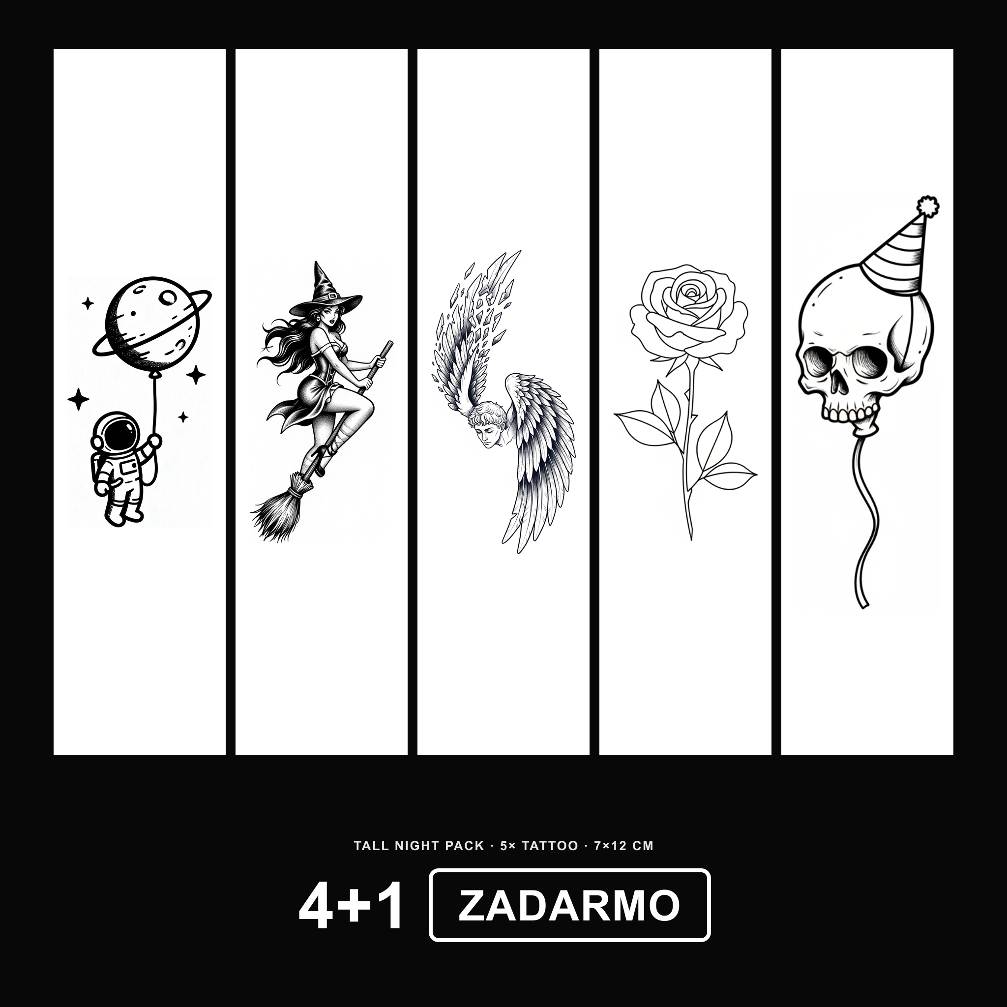 Tall Night 4+1 ZADARMO Pack - KERKKA dočasné tetovanie