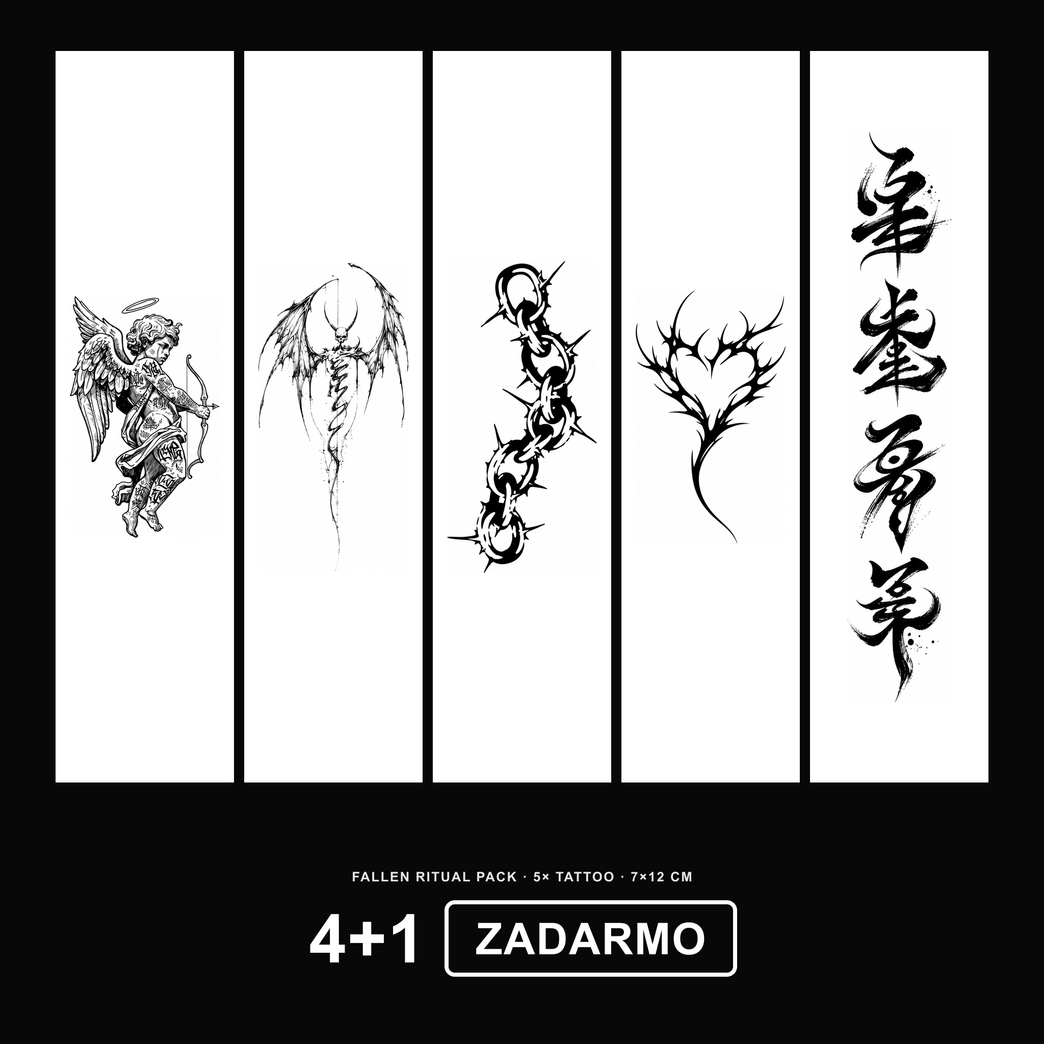 Fallen Ritual 4+1 ZADARMO Pack - KERKKA dočasné tetovanie