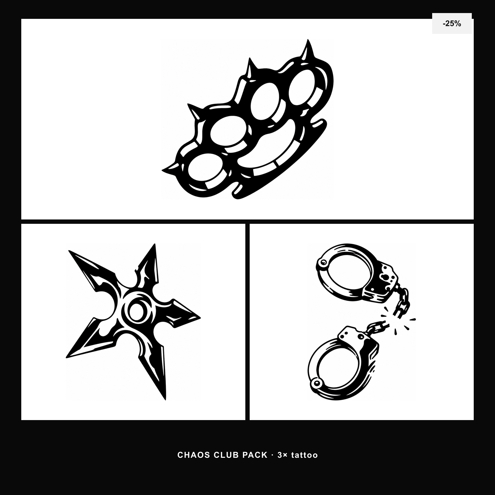 Chaos Club Pack - KERKKA dočasné tetovanie