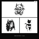Dark Cute Pack - KERKKA dočasné tetovanie
